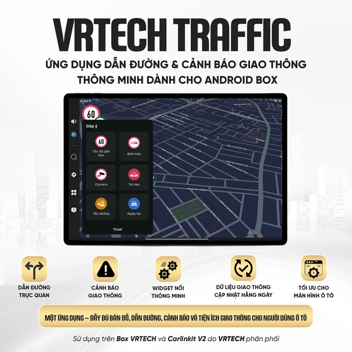 Giao diện tổng quan VRTECH Traffic trên Android Box